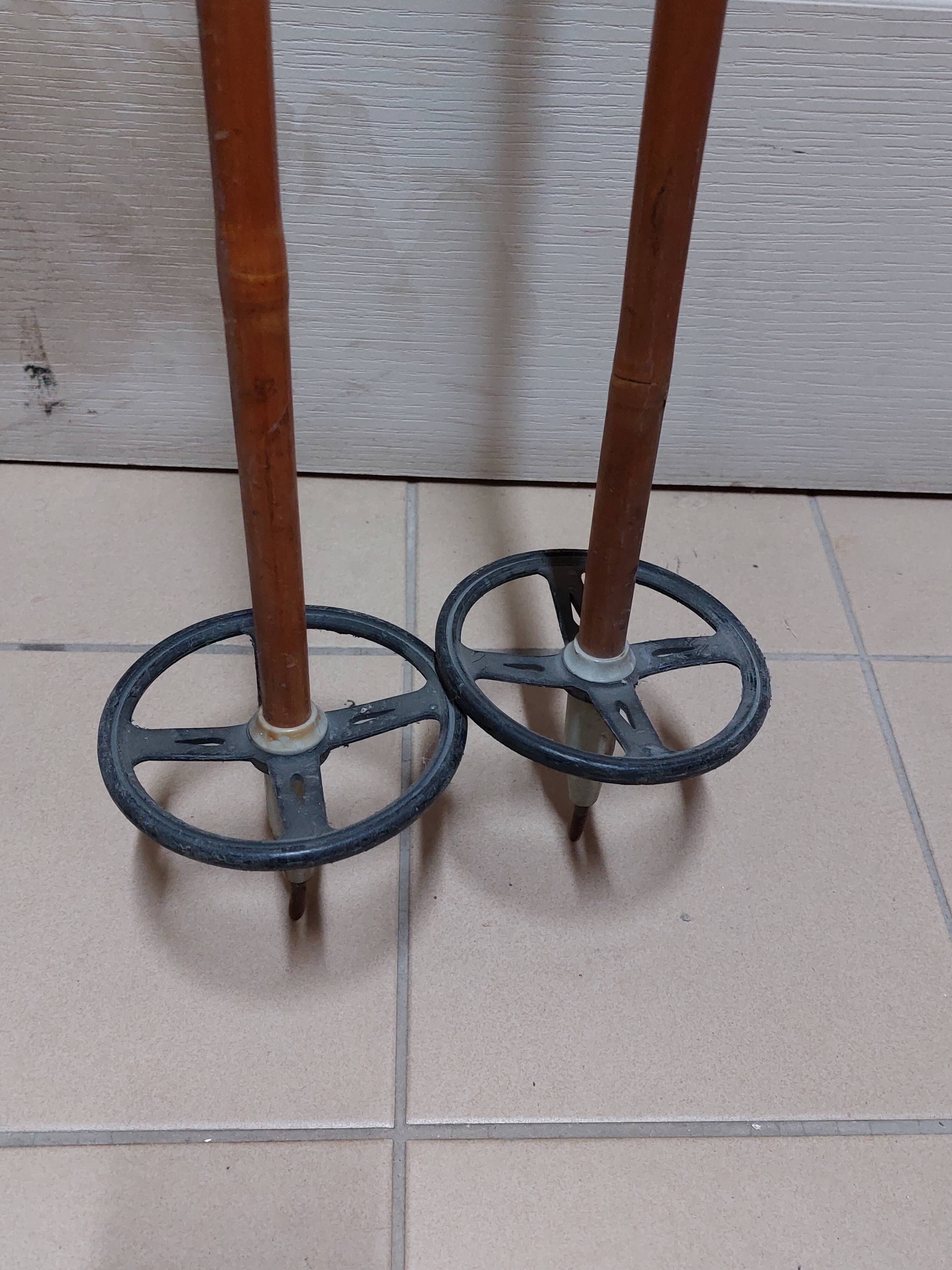 Paire de bâtons de ski vintage en bambou VM Staven - Lot 2