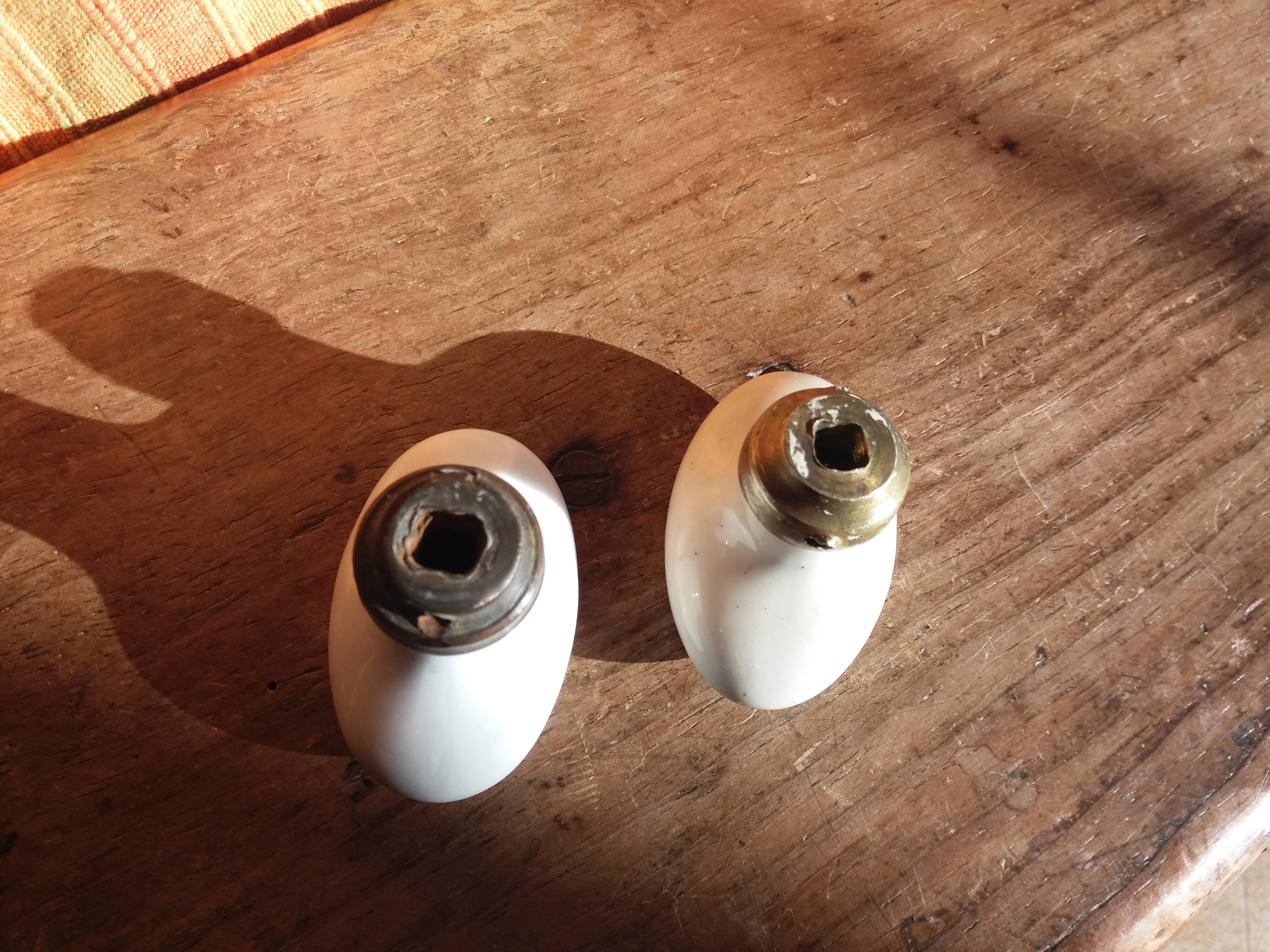 Porcelain door knob handles