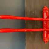 Antique wooden wall towel holder turned nineteenth