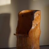 Sculptural Wabi Sabi Brutalist Chair in Solid Pine, Swedish, 1960s