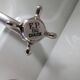 Set of a sink and its retro ceramic splashback.