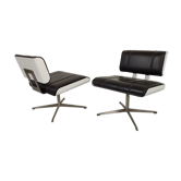 Paire de fauteuils cuir design années 90
