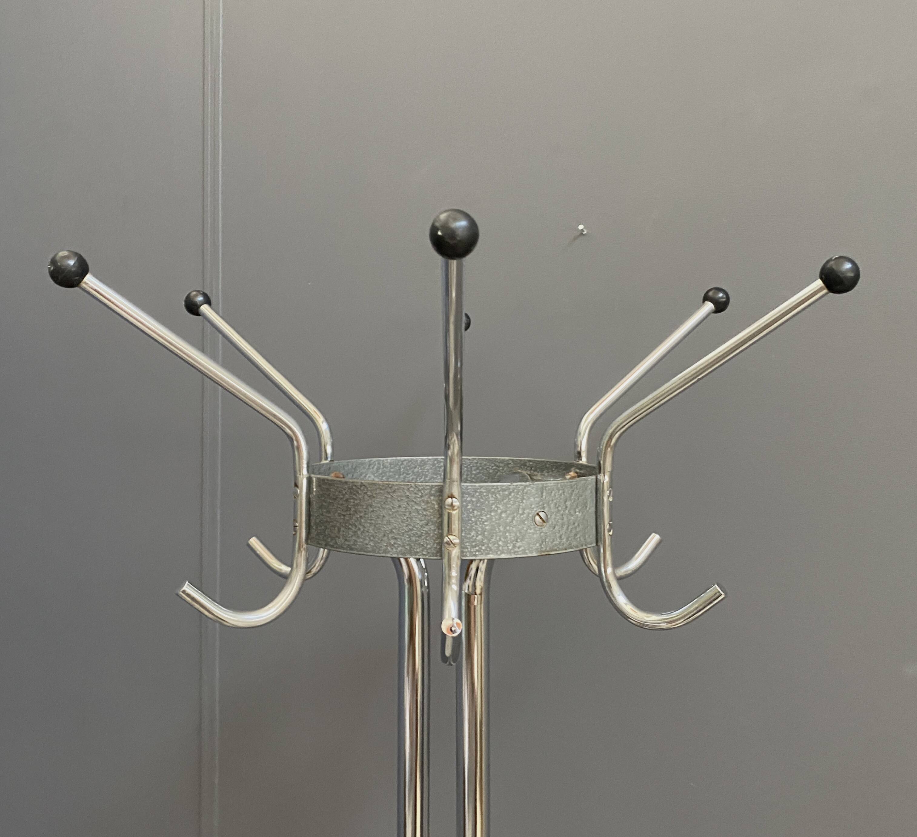 Tubax chrome standing coat rack 1960s