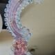 Iridescent blown glass mirror table/dressing table Murano. Floral patterns.