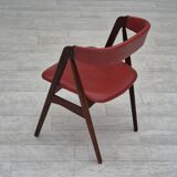 1960s, Danish chair by Farstrup, original condition, solid teak wood, leather.