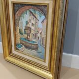 Painting painting on canvas