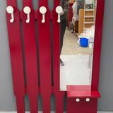 Vintage Wall-Mounted Coat Rack with Mirror and Drawer, 1960s, Czechoslovaki