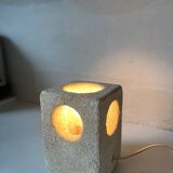 Brutalist stone sculpture lamp