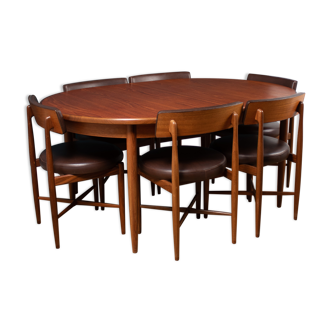 G plan fresco dining table & 6 chairs by victor wilkins 1960