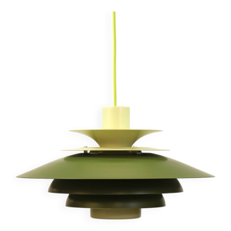Green Danish Pendant Lamp | Kurt Wiborg Verona, 1970s Mid-Century