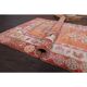 Vintage Turkish Oushak Handmade Wool Cotton Orange Runner Rug 80x372