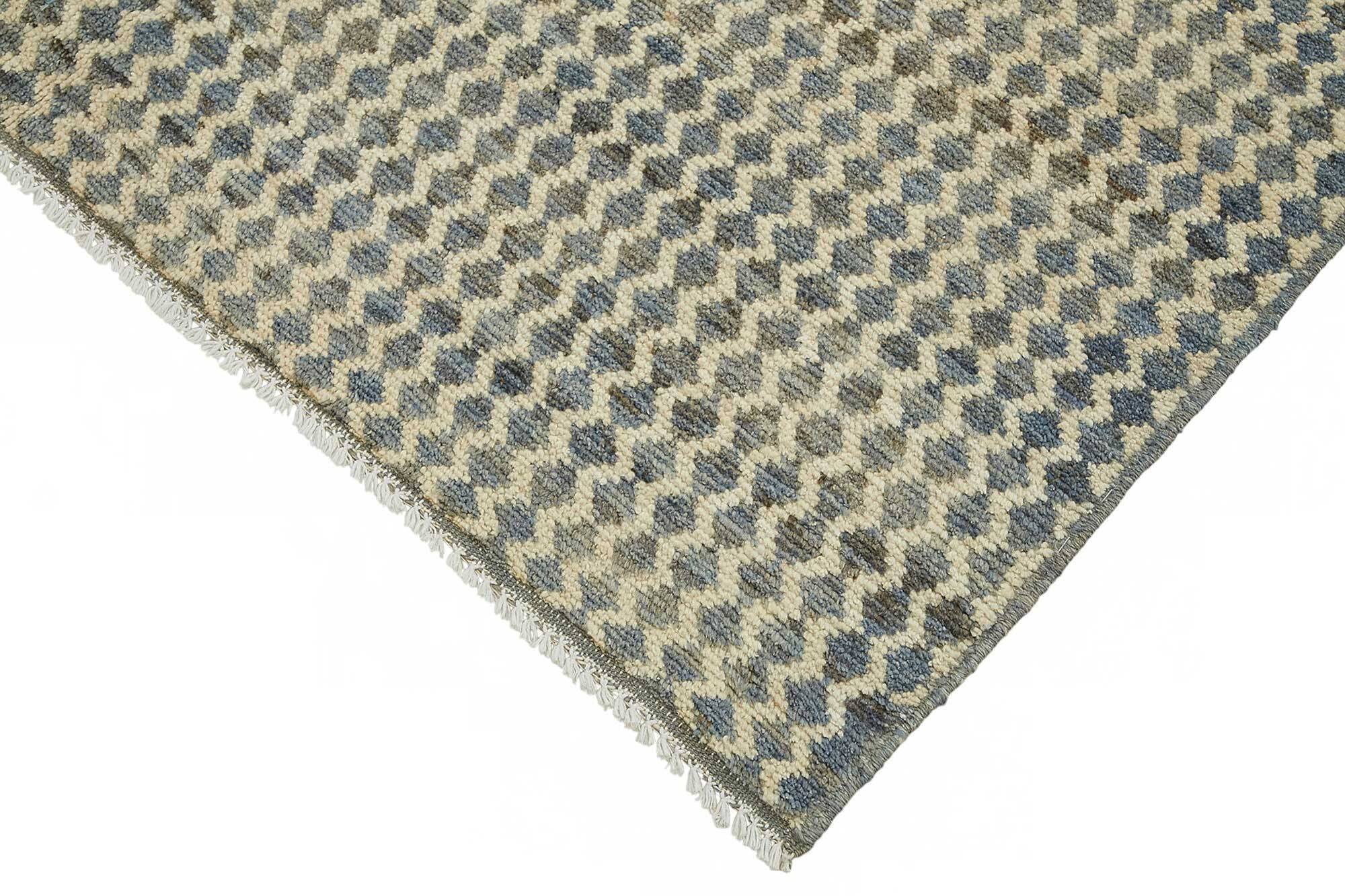 Handmade Turkish One of a Kind 154 cm x 195 cm Blue Wool Carpet