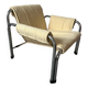 1980s armchair with yellow bouclé upholstery