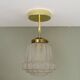 Pendant / Ceiling light with vintage art deco globe in frosted glass