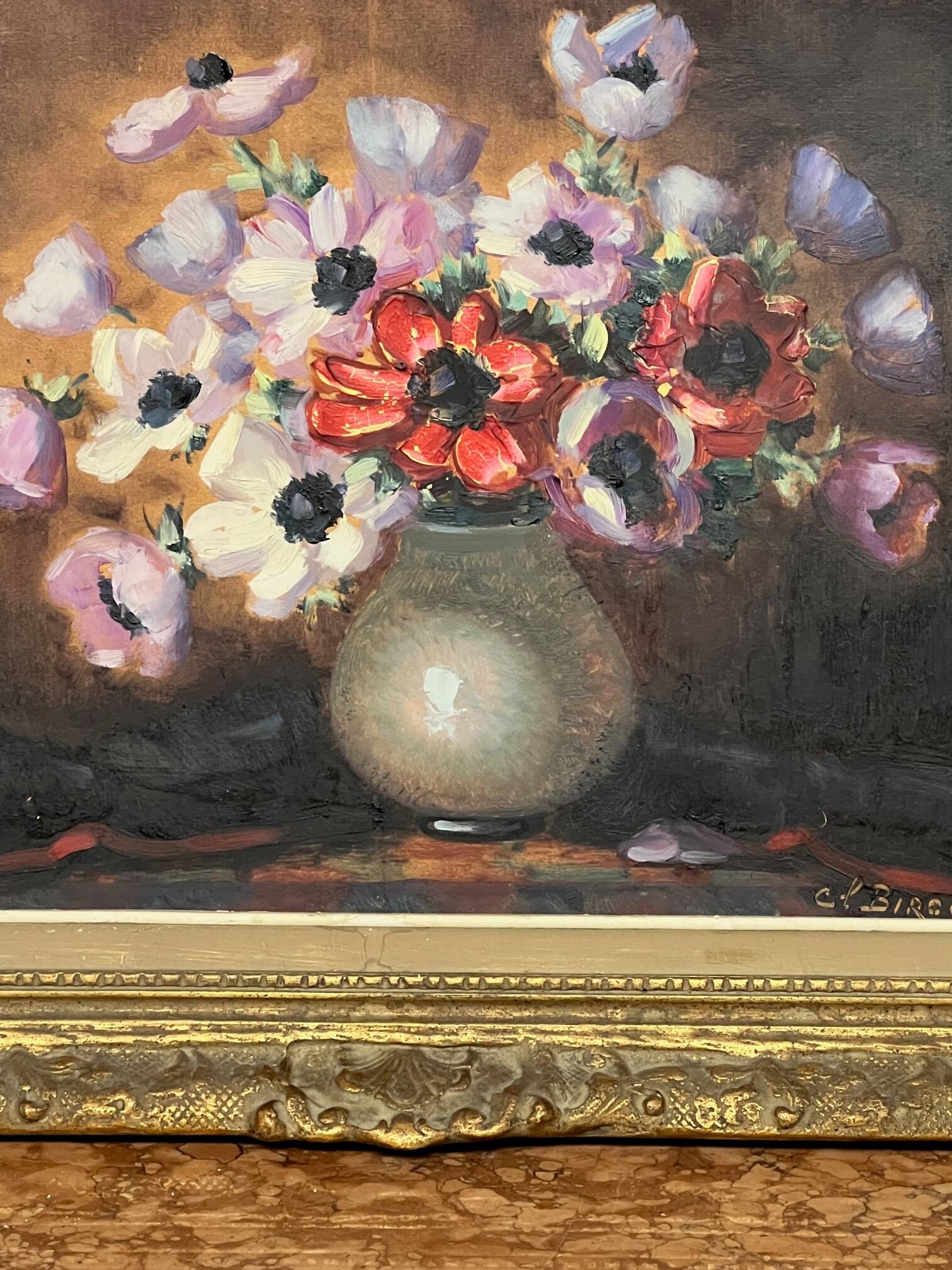 Clémence Biron. Still life with flowers.