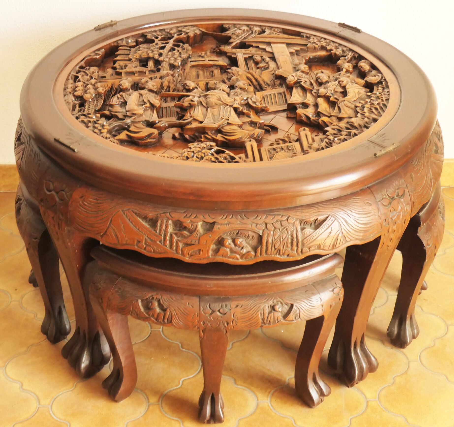 Chinese coffee table carved wood