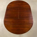 Table à manger ronde en palissandre extensible des années 1960 MidCentury