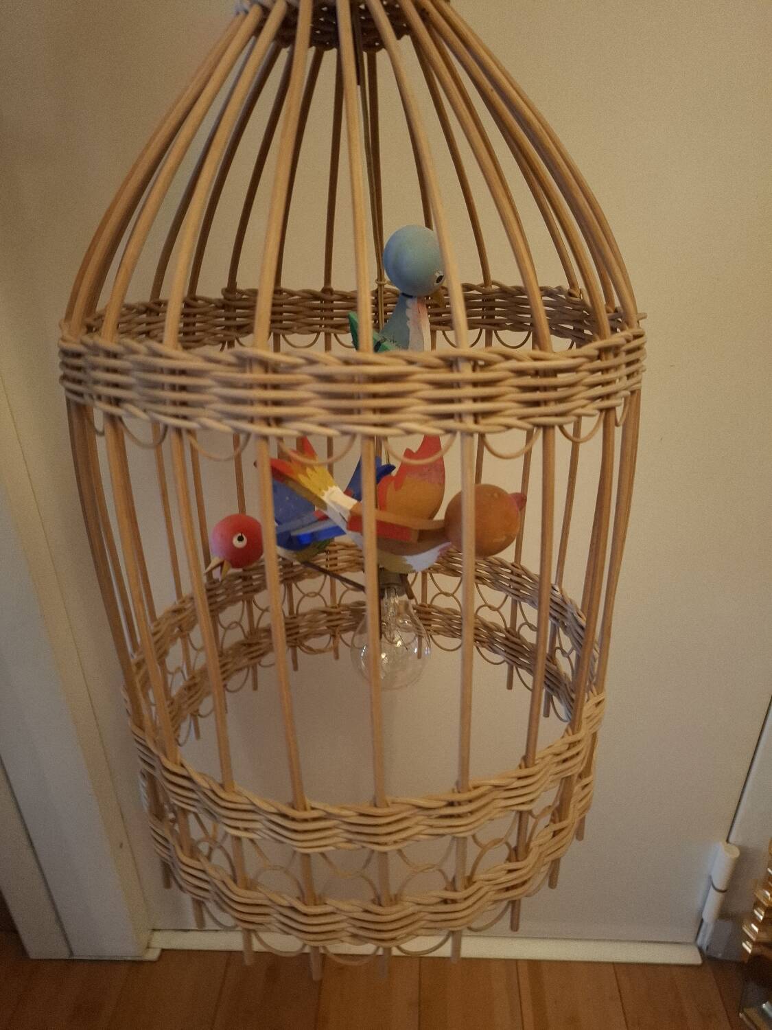 Vintage rattan pendant light from the 1950s and 60s