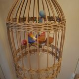 Vintage rattan pendant light from the 1950s and 60s