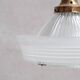 Glass and Brass Holophane Antique Pendant Light