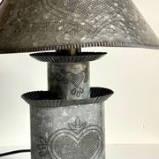 LAMPE Coeur ZINC Vintage