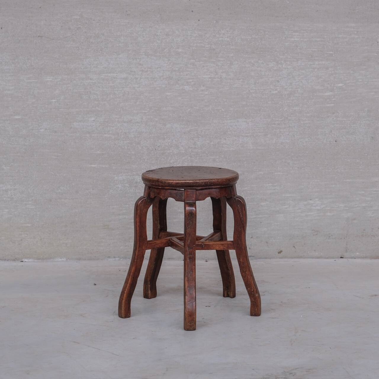 Antique Five Legged Asian Stool