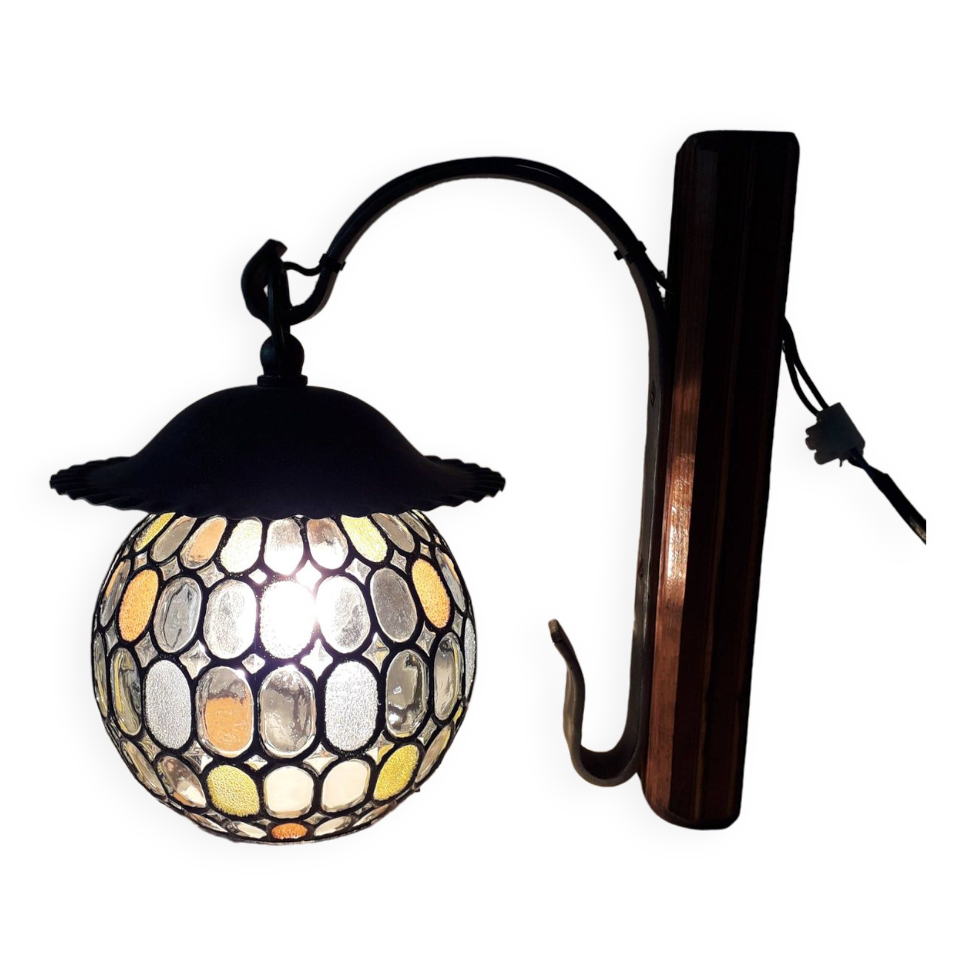 Retro wall light - Globe colored cloisonné glasses. - 1950-60