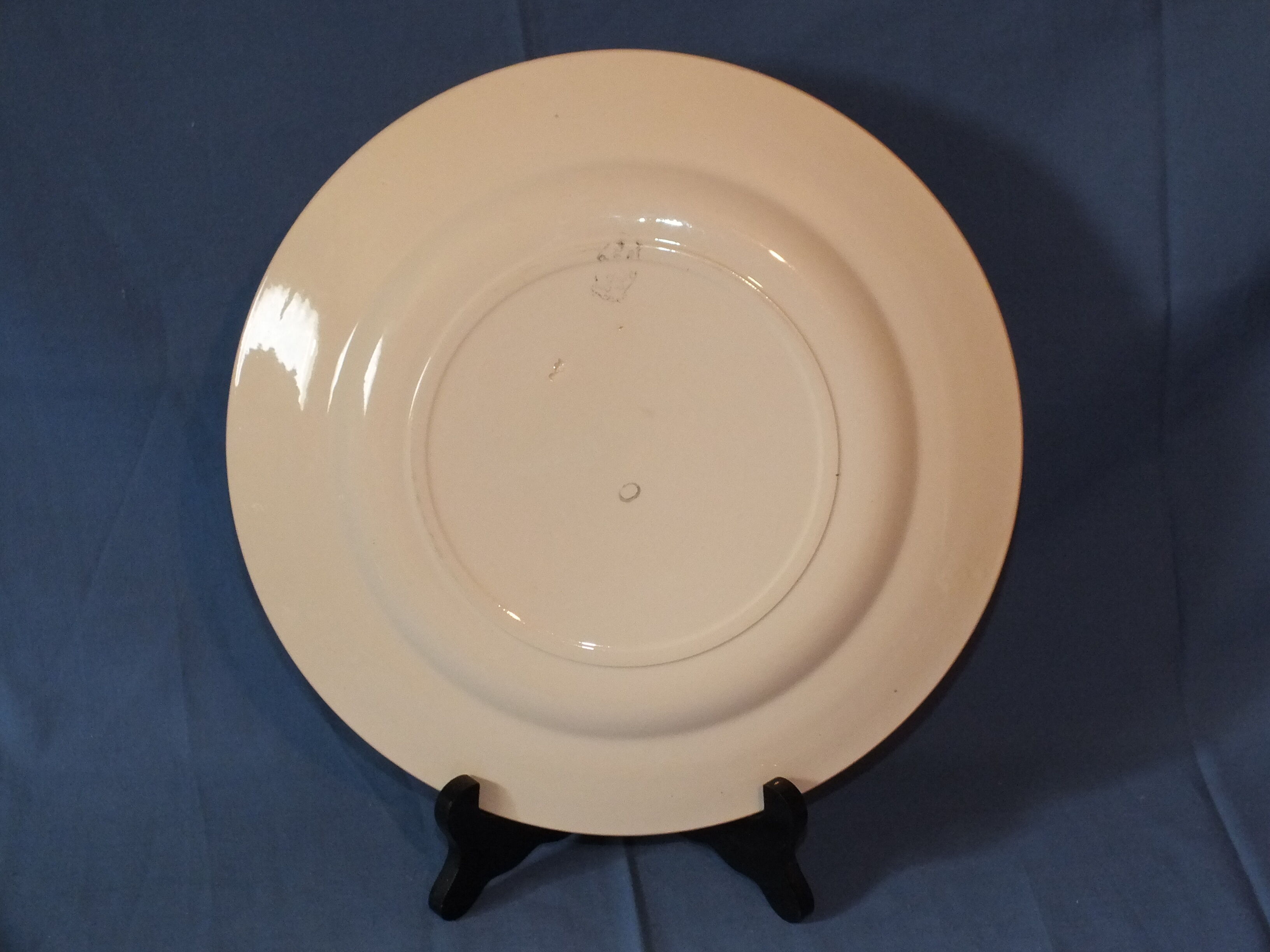 Vintage round dish in earthenware from Salins France - 27.5 cms