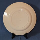 Plat rond vintage en faïence de Salins France - 27.5 cms