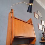 Wall-mounted oak desk from the 1950s.