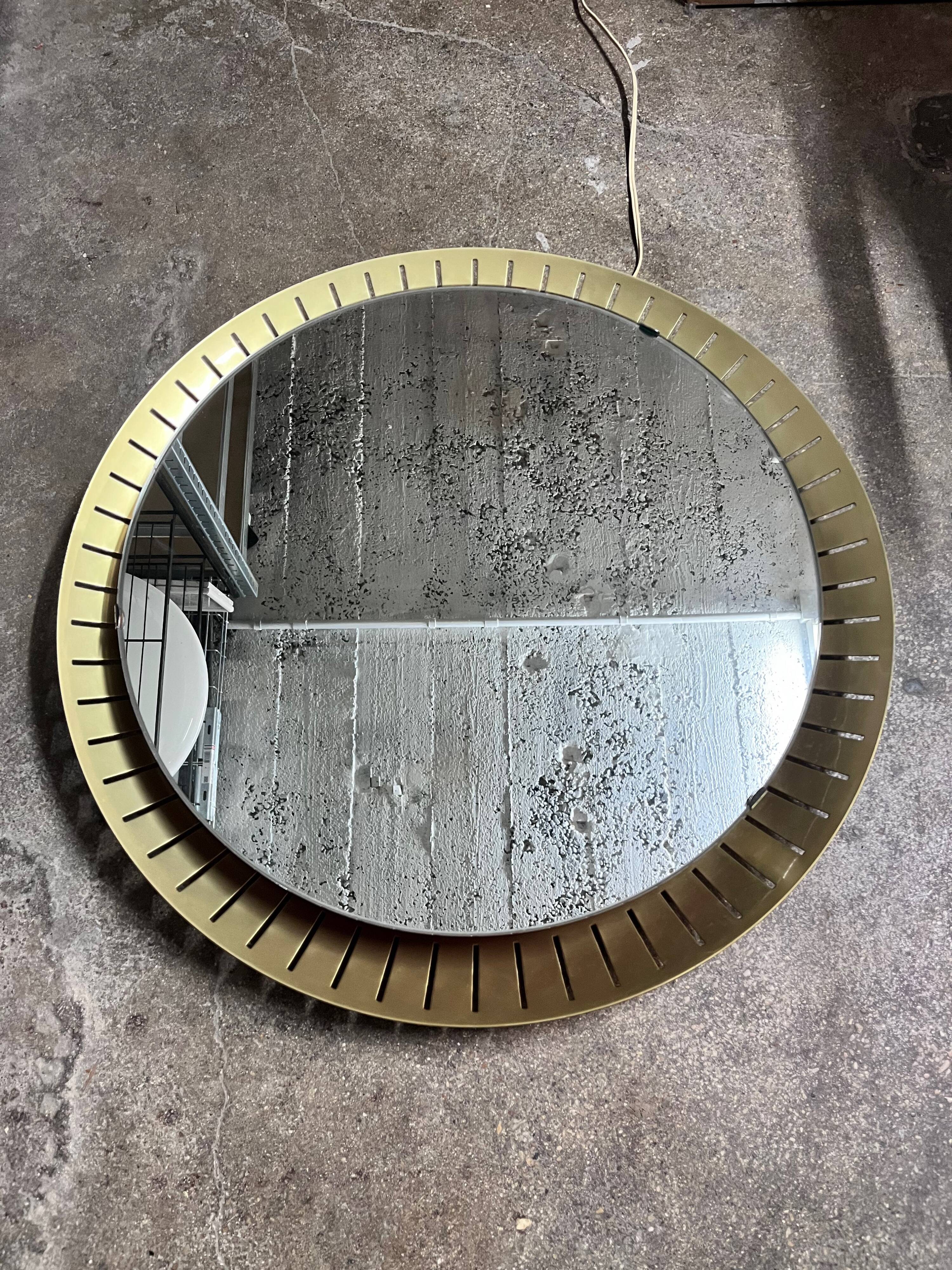 Large illuminated mirror Stilnovo, 1960