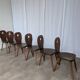 Set of 6 Vintage Brutalist Wooden Chair / Rustic Farmhouse Dining Chair