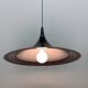 Vintage plastic meblo guzzini black trumpet hanging lamp , 1980’s