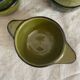 Kaki ceramic ear bowls from the 1970s