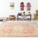Tapis vintage oriental rouge pêche 6x9, 184x286cm