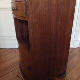 Vintage bedside table from the 30s/40s, walnut, marble