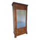 Louis-Philippe wardrobe in burl wood with mirror, 19th century