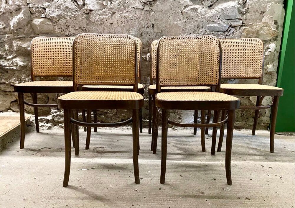 Suite de 6 chaises par Josef Hoffmann pour Thonet années 60