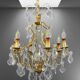 Lustrous Gold Bronze & Bohemian Crystal with Six Lights Louis XV * Lucien GAU