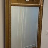 Miroir trumeau doré ancien de style Louis XVI