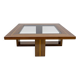 Mid-century Modern Maple Inlays and Walnut Coffee Table, Italy, 1970s