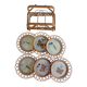 Set of 6 butterfly wicker coasters