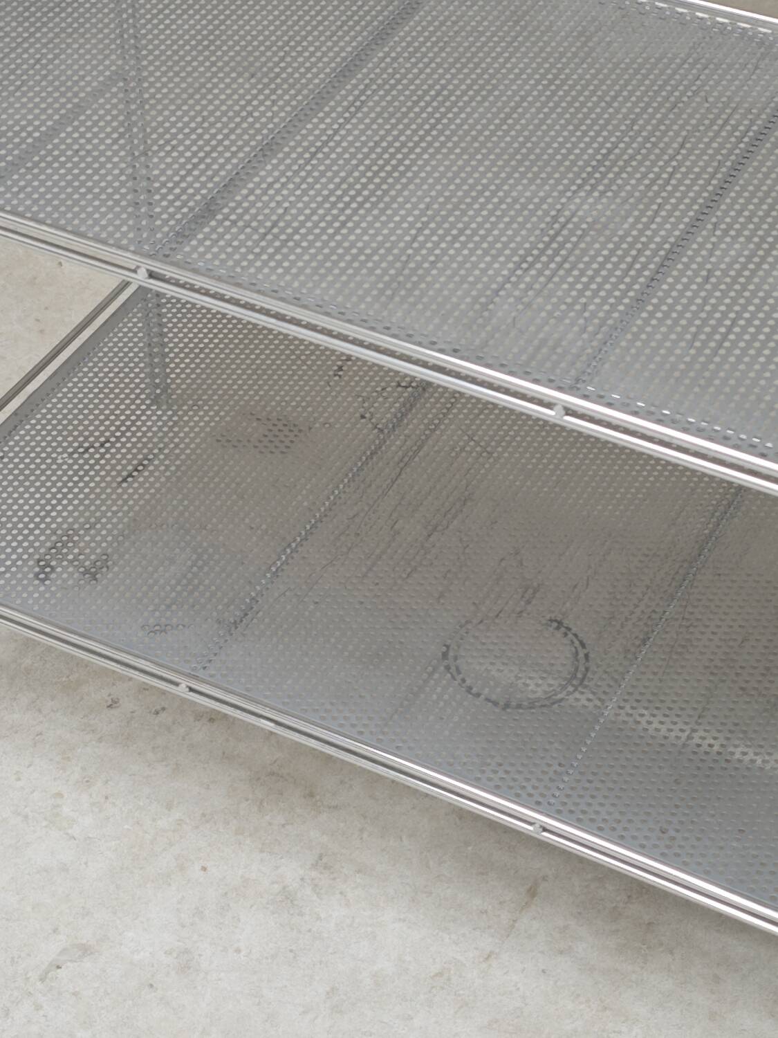 Chrome end table or console, Italy 1970