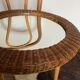 round woven rattan mirror, 1960s