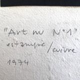 Pierre SZÉKELY, Art nu n°1, 1974. Original print signed in pencil