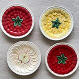 Set of 2 dessert plates "fruits" - earthenware - diam. 20cm
