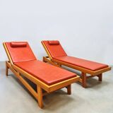 Vintage Swiss design sunbed daybed chaise longue 1950's