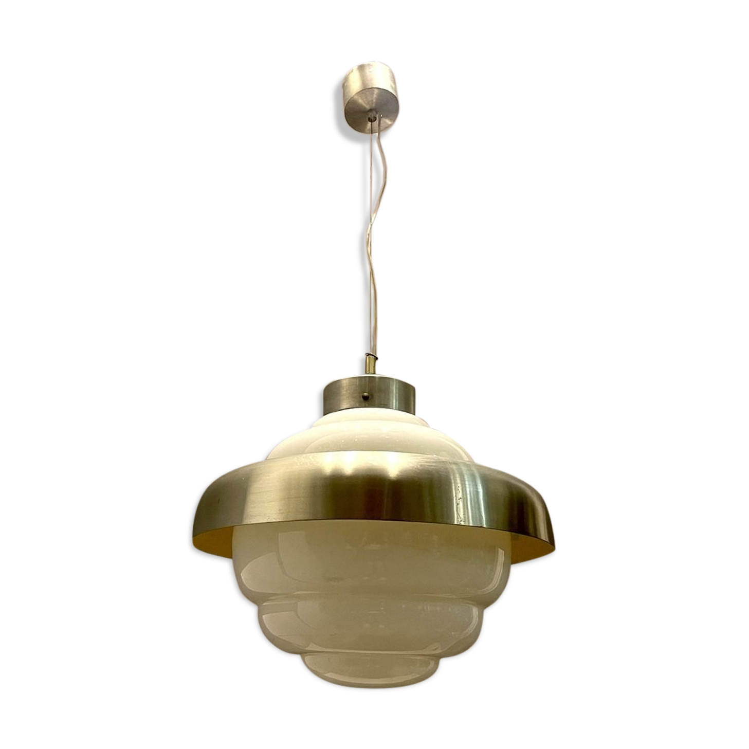 Mid-century opaline glass light pendant