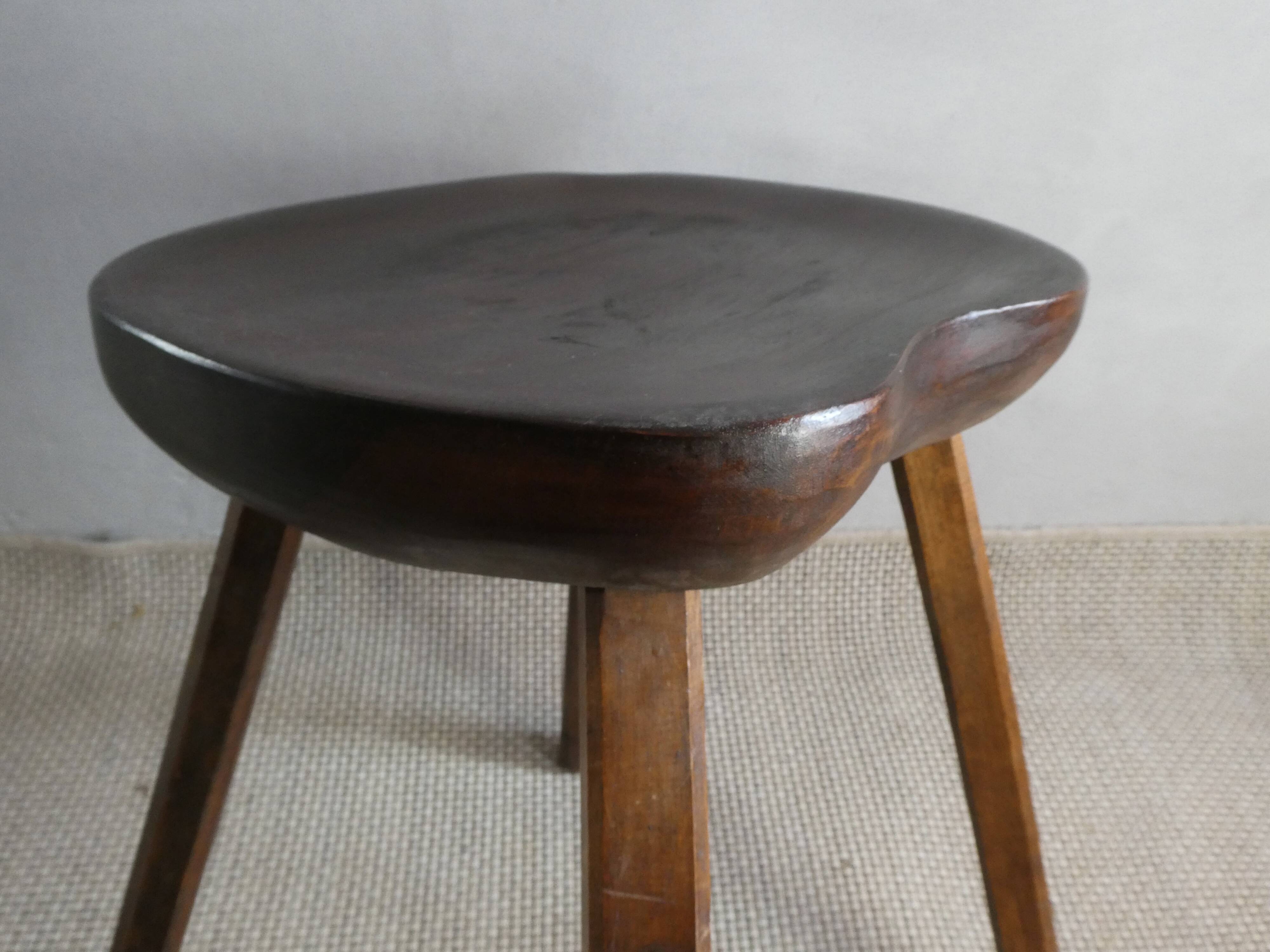 Solid wood stool, folk art