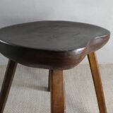 Tabouret en bois massif, art populaire